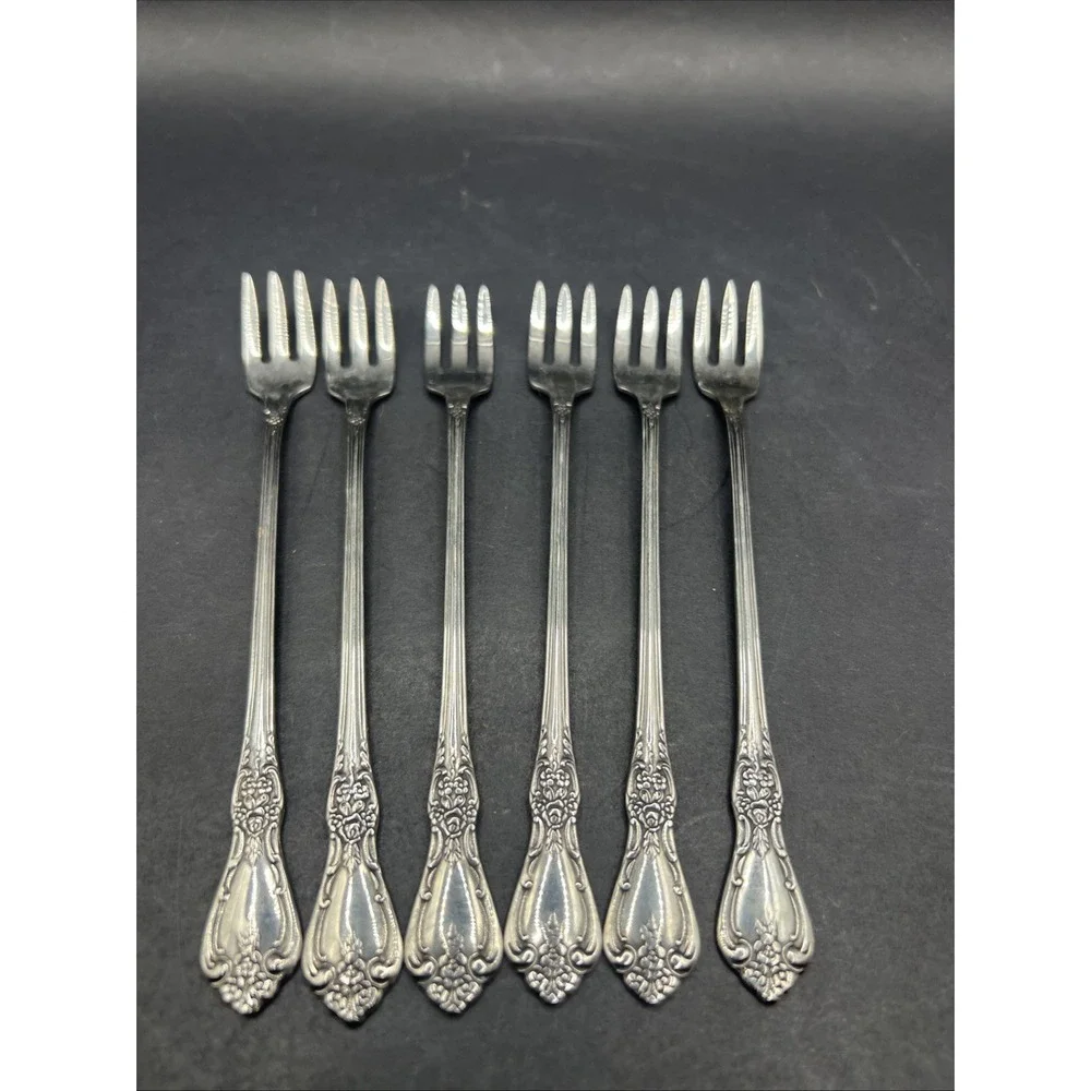 Oneida Kennett Square Distinction Deluxe Stainless Cocktail Seafood Forks 6 pcs